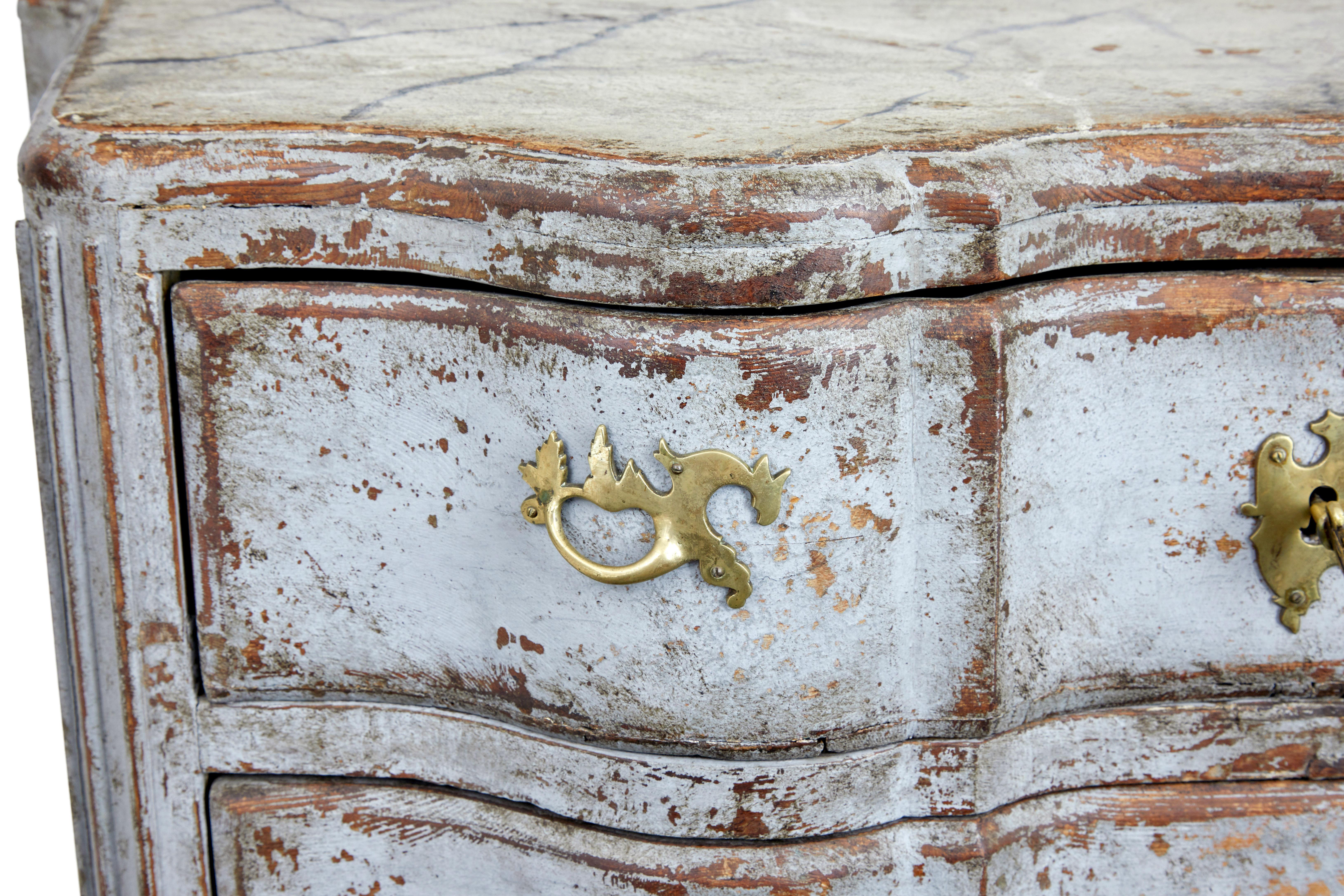 Swedish 19th century hand painted Gustavian chest of drawers In Good Condition For Sale In Debenham, Suffolk