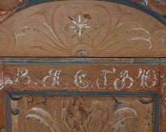 Swedish 19th Century Hand-Painted Pine Wall Cabinet