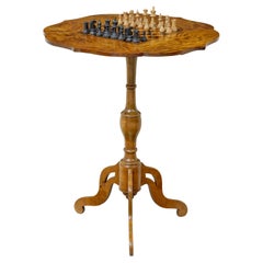 Swedish 19th century inlaid birch games table