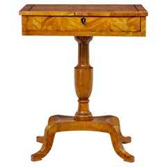Swedish 19th century inlaid empire revival birch side table