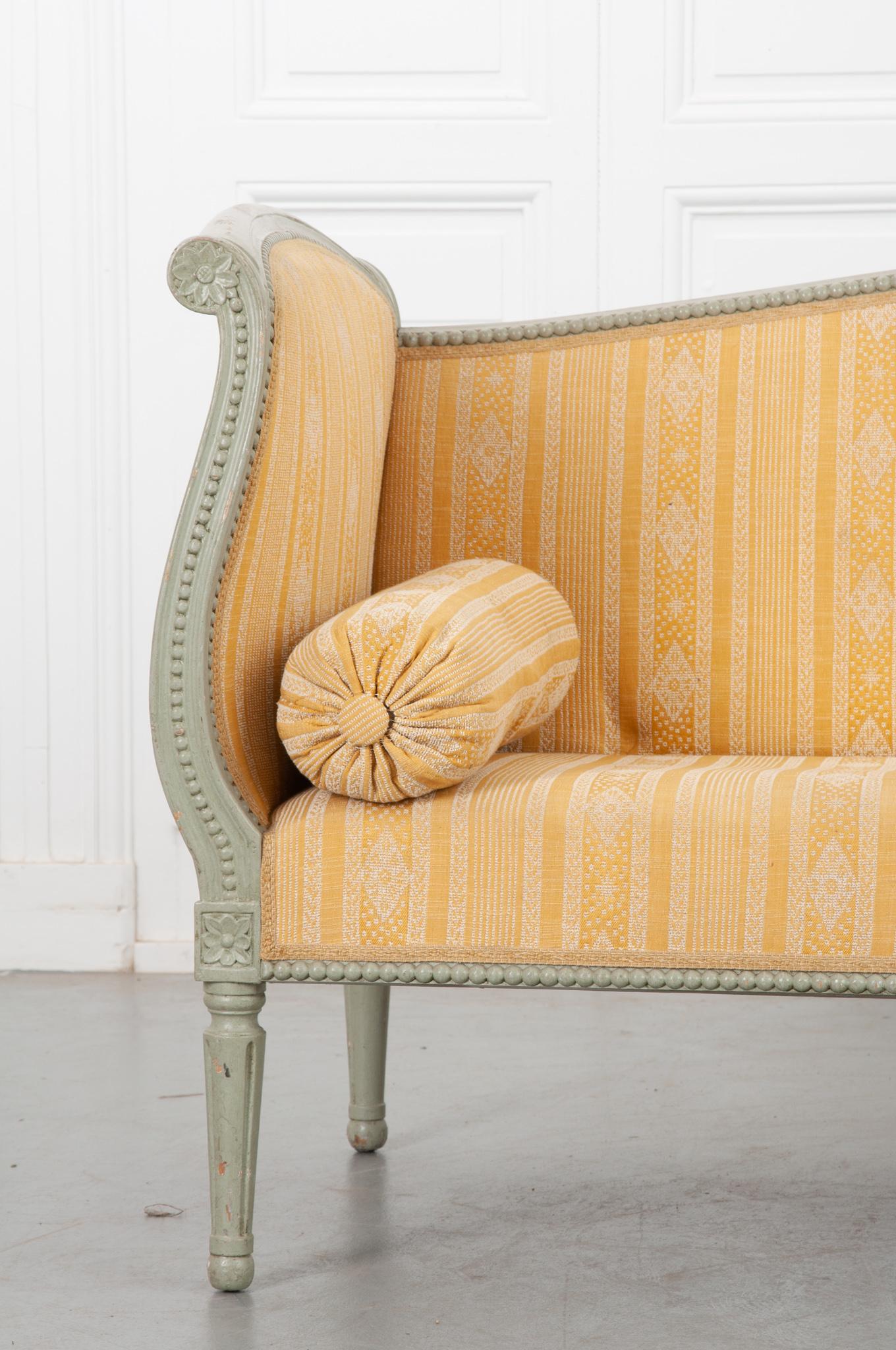 Upholstery Swedish 19th Century Louis XVI Style Settee For Sale