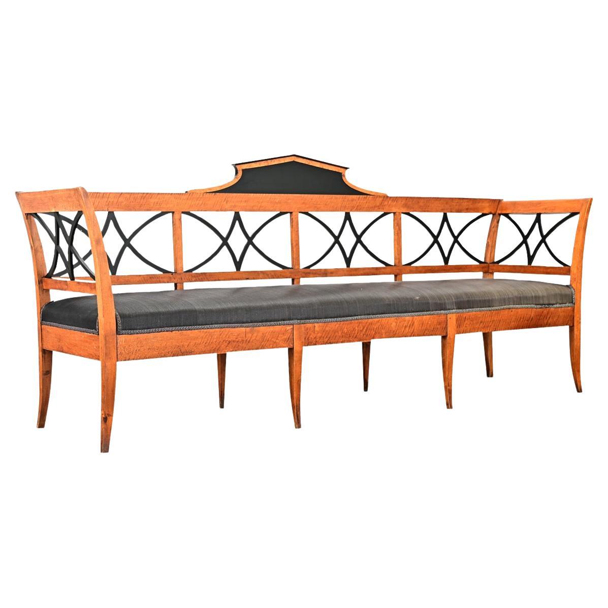 Swedish 19th Century Maple Biedermeier Settee