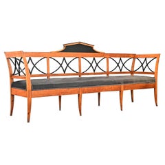 Swedish 19th Century Maple Biedermeier Settee