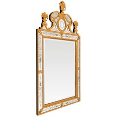 Swedish 19th Century Neo-Classical St. Etched Giltwood And Ormolu Mirror