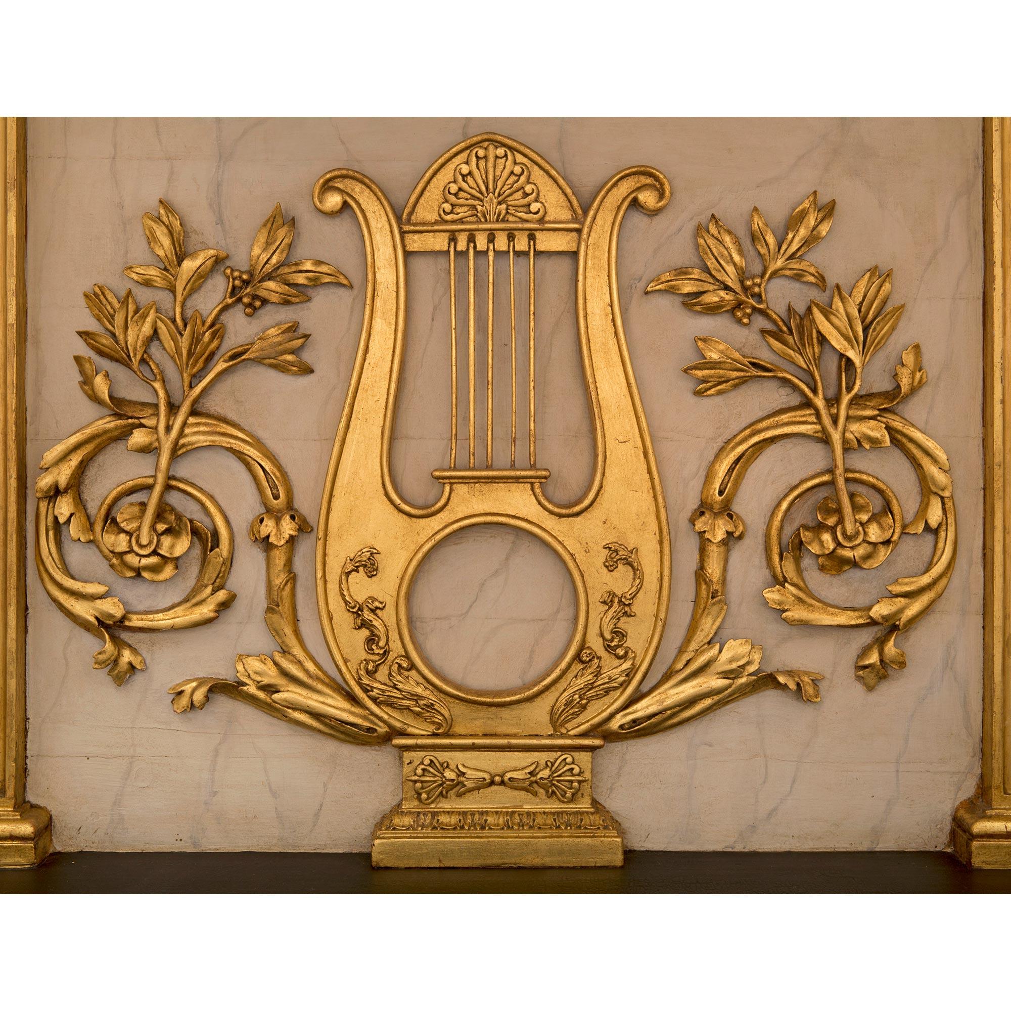 Swedish 19th Century Neo-Classical St. Giltwood and Carrara Marble Console For Sale 4