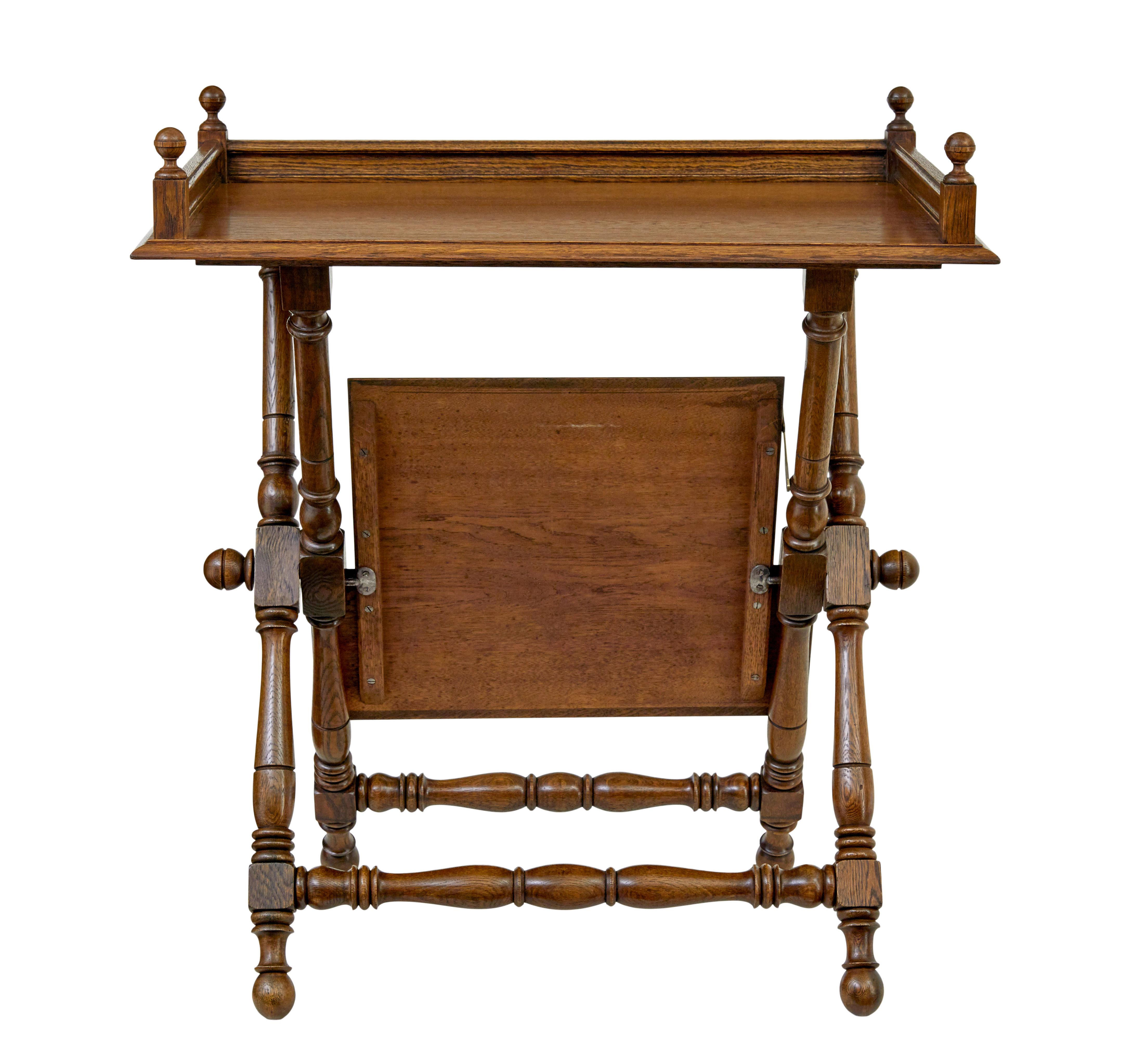 Gothic Revival Swedish 19th century oak butlers tray from Bäckaskog castle For Sale
