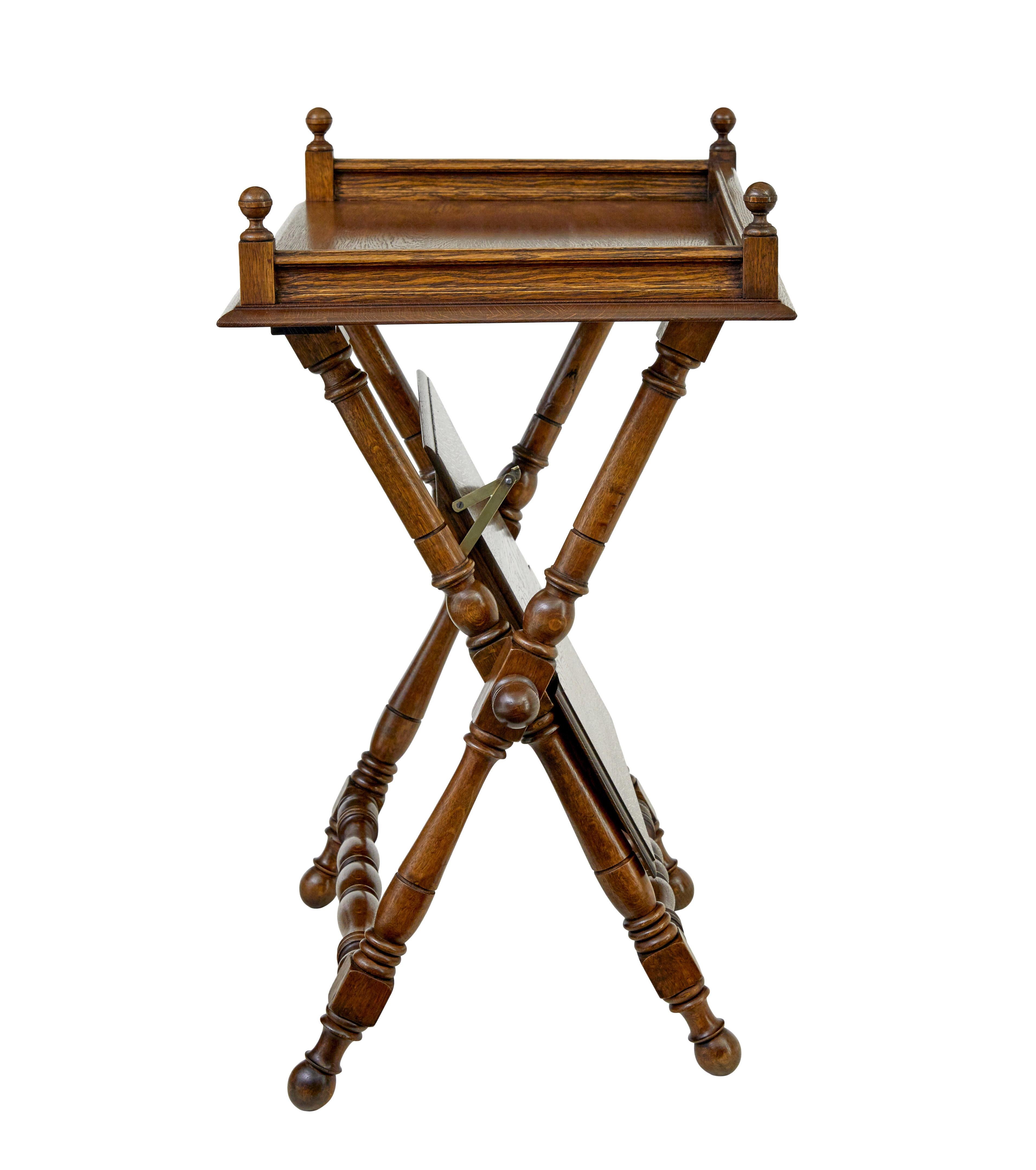 Carved Swedish 19th century oak butlers tray from Bäckaskog castle For Sale