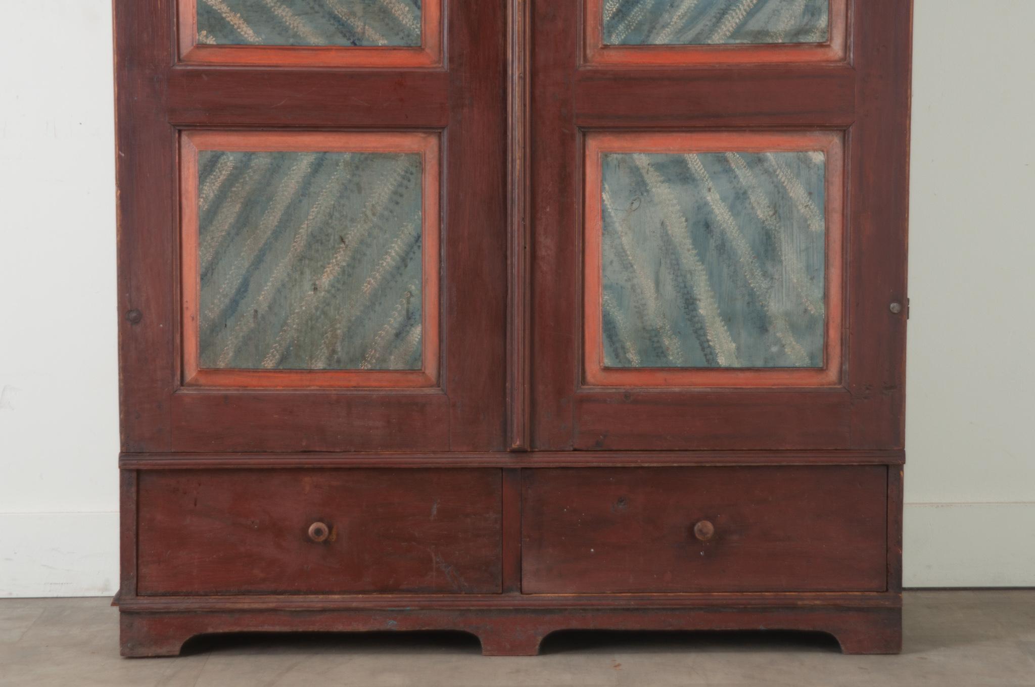 Swedish 18th Century Painted Armoire In Good Condition In Baton Rouge, LA