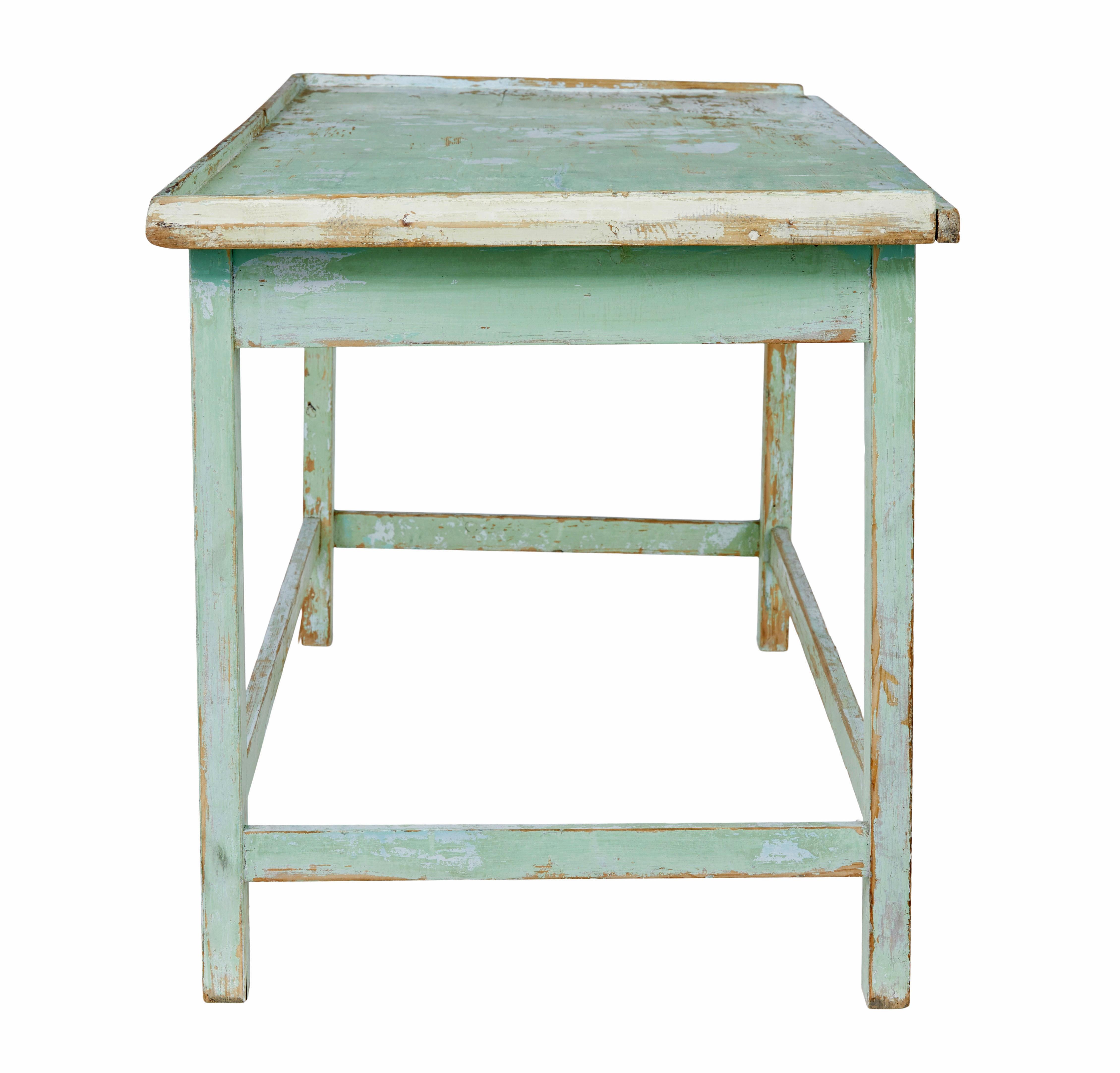 Hand-Crafted Swedish 19th century painted baking table For Sale