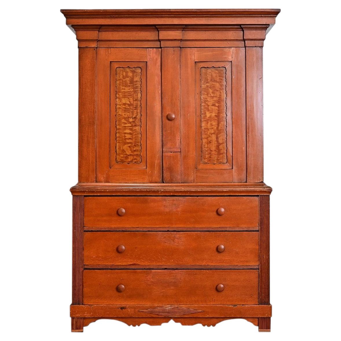 Swedish 19th Century Painted Linen Press