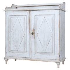 Swedish 19th Century Painted Pine Cupboard