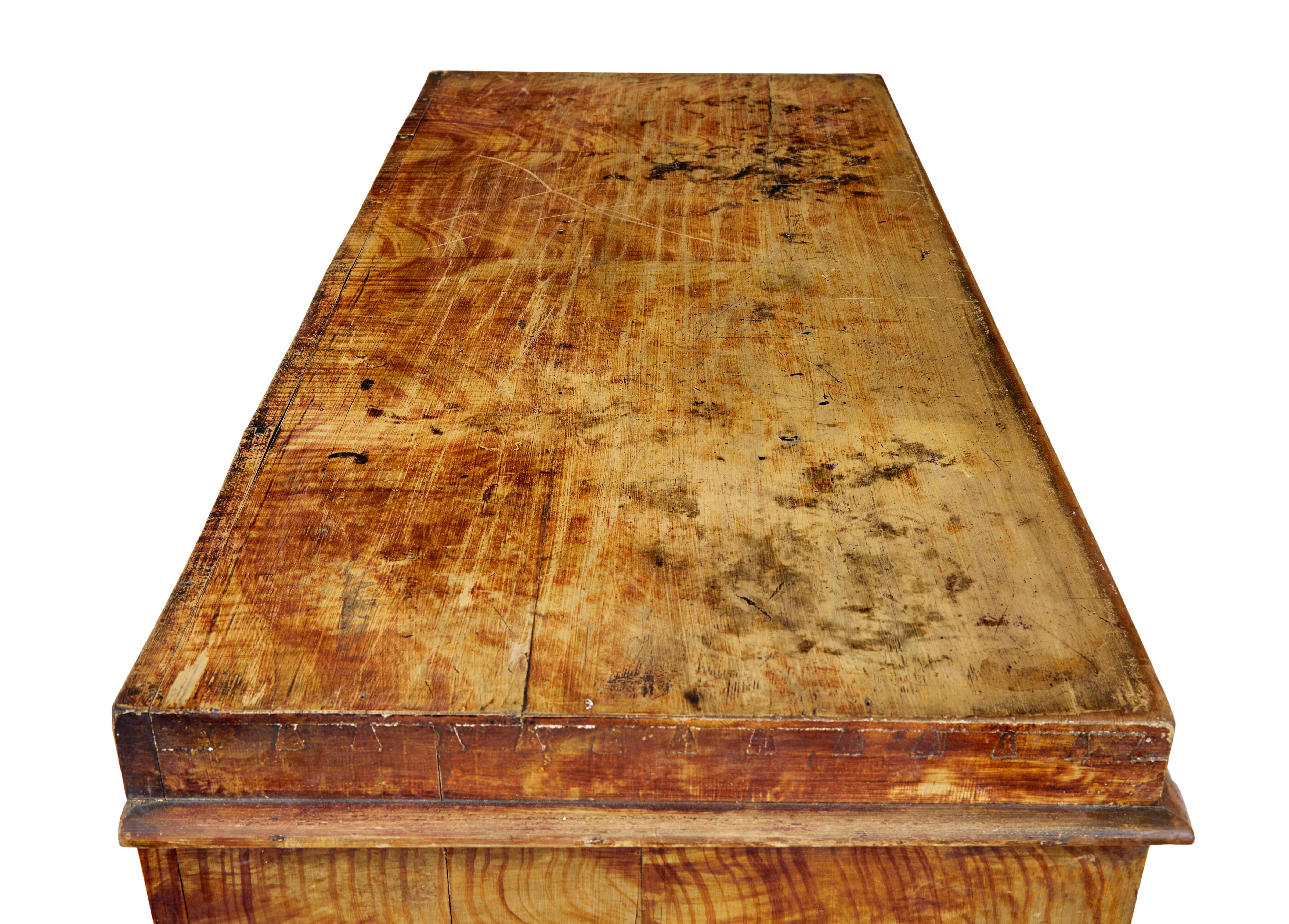 Swedish 19th Century painted pine escritoire writing desk 4