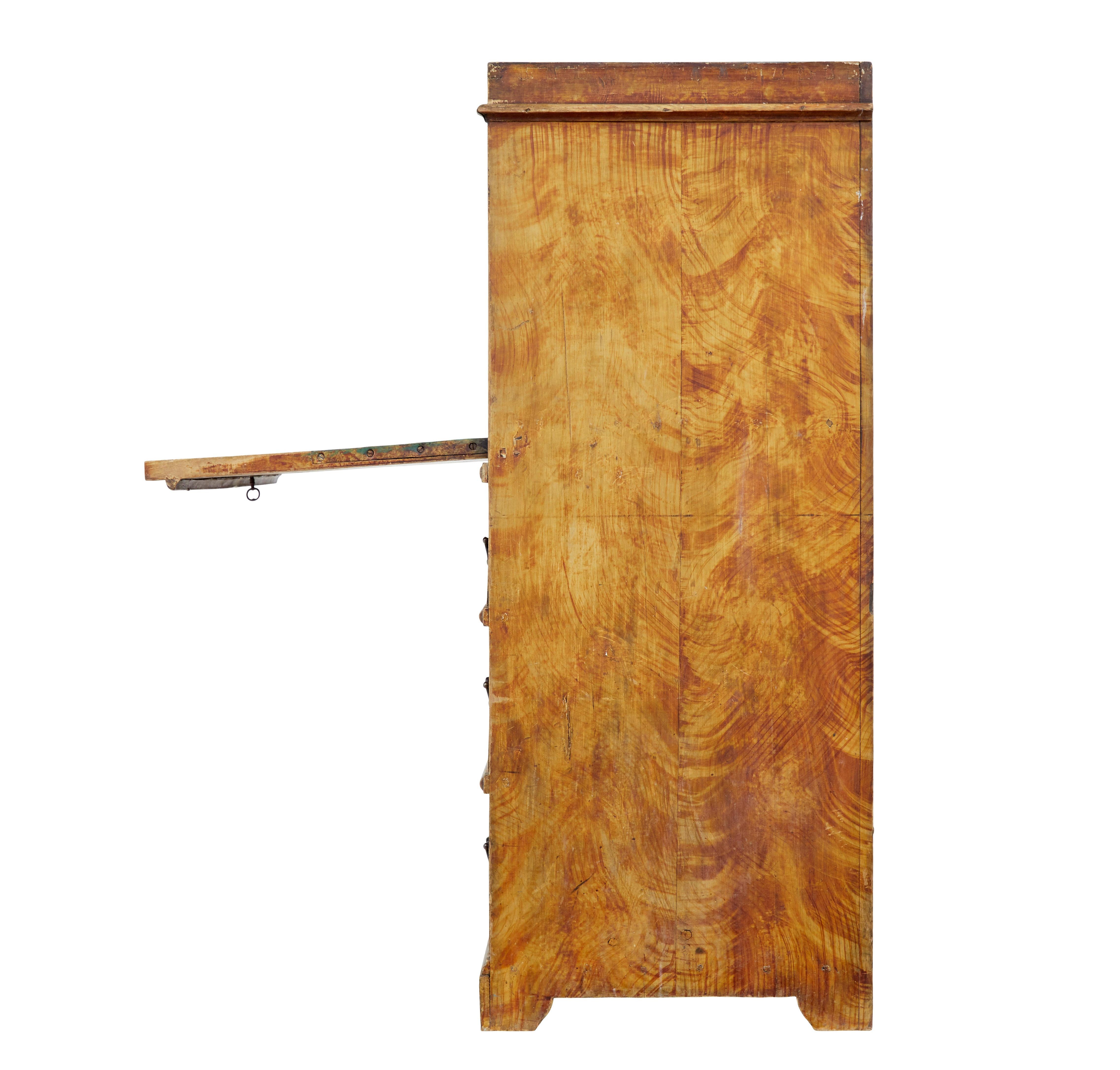 Hand-Crafted Swedish 19th Century painted pine escritoire writing desk