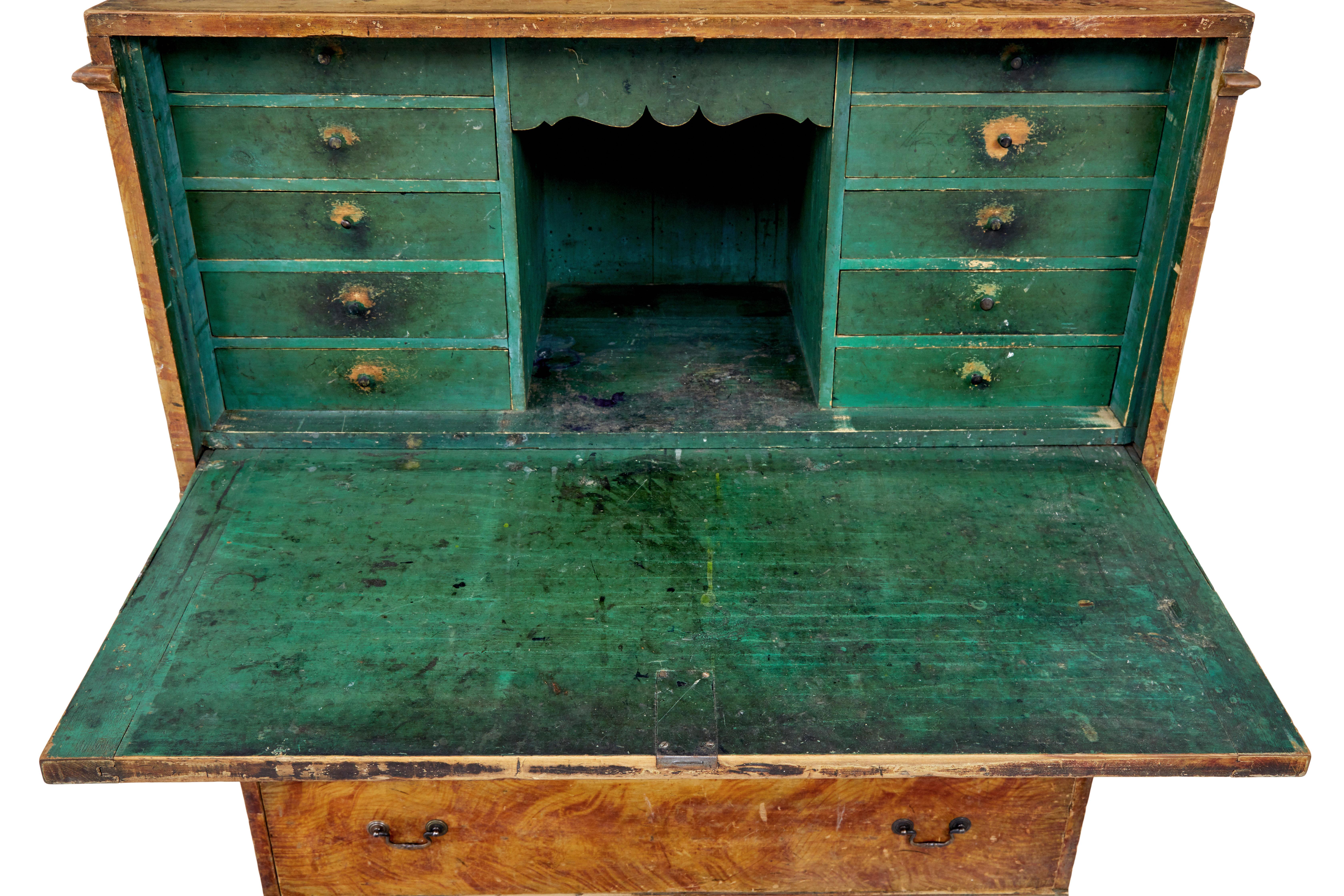 Swedish 19th Century painted pine escritoire writing desk 3