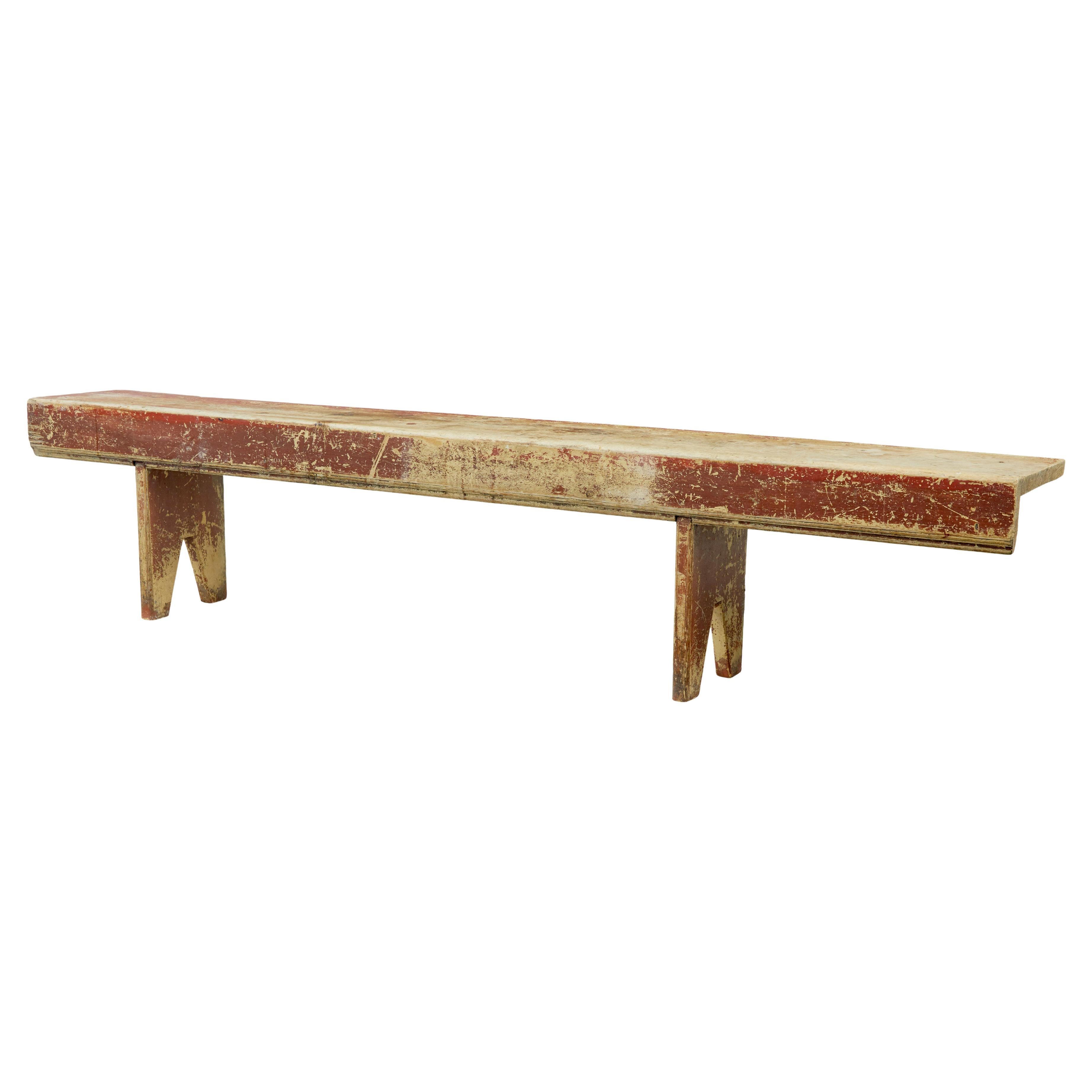 Swedish 19th century painted pine kitchen bench