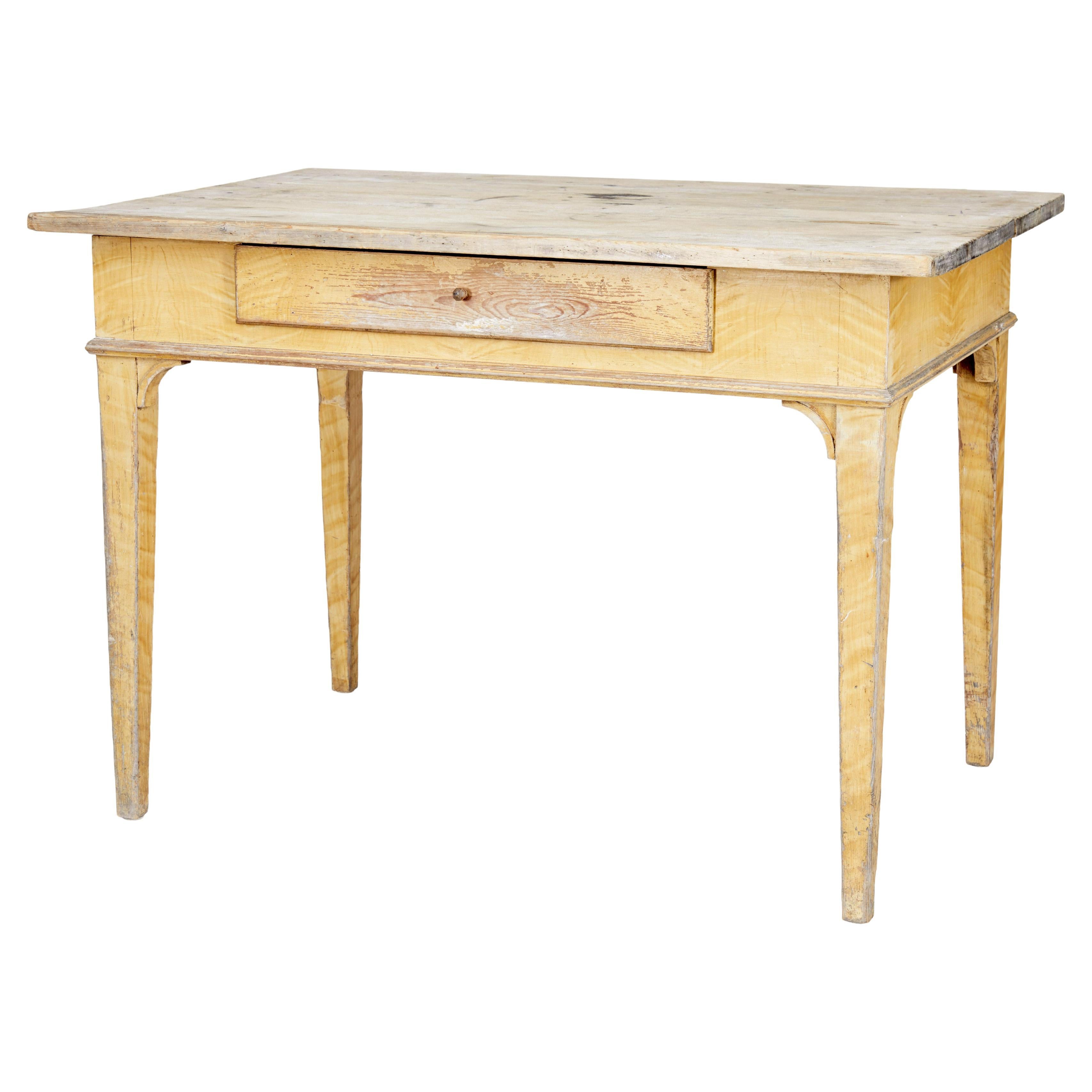 Swedish 19th Century Painted Pine Kitchen Table For Sale
