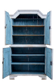 Swedish 19th Century Painted Pine Tall Cupboard