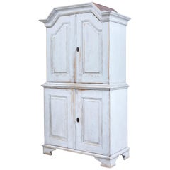 Swedish 19th Century Painted Pine Tall Cupboard