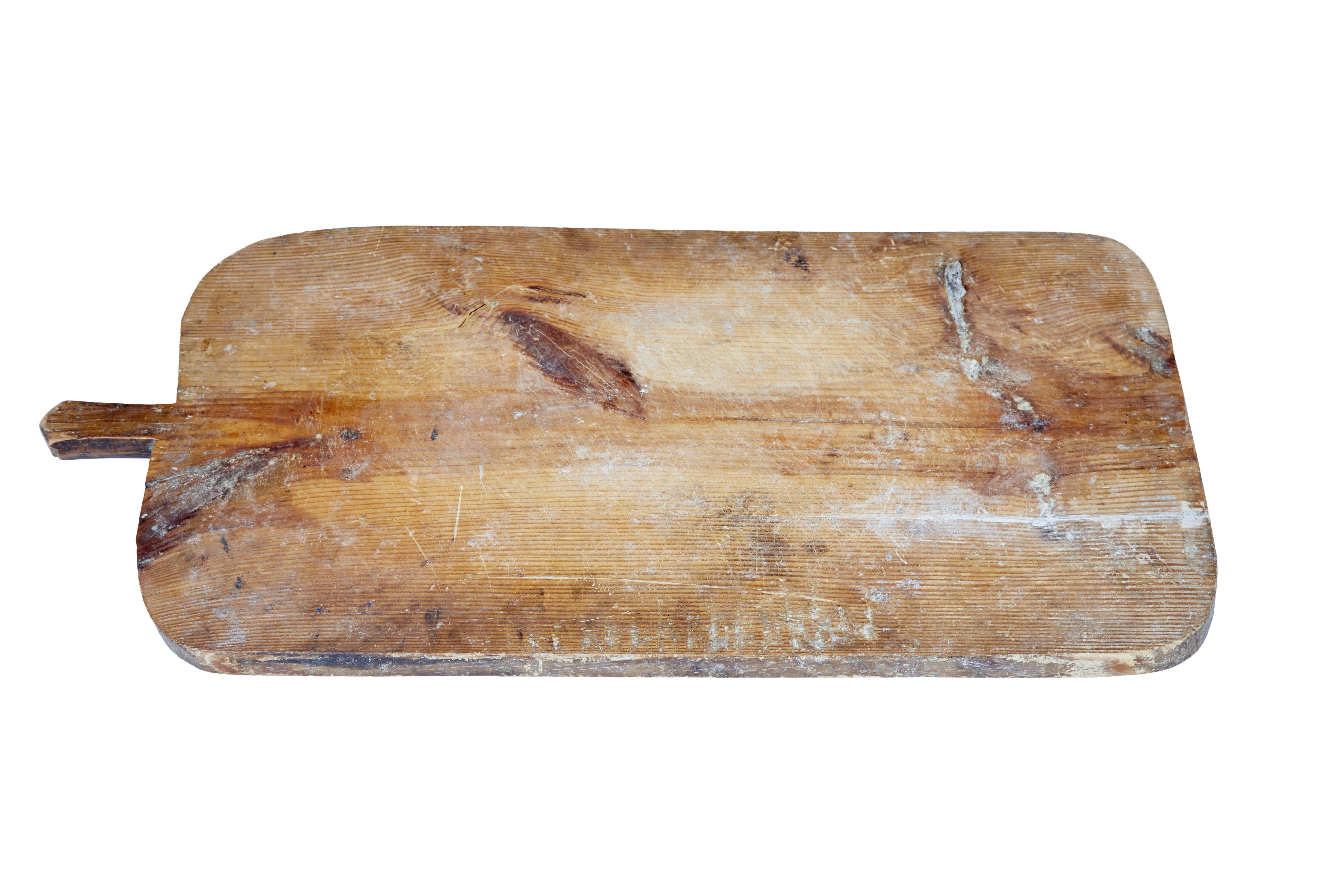 Hand-Crafted Swedish 19th Century Pine Bread Serving Board For Sale