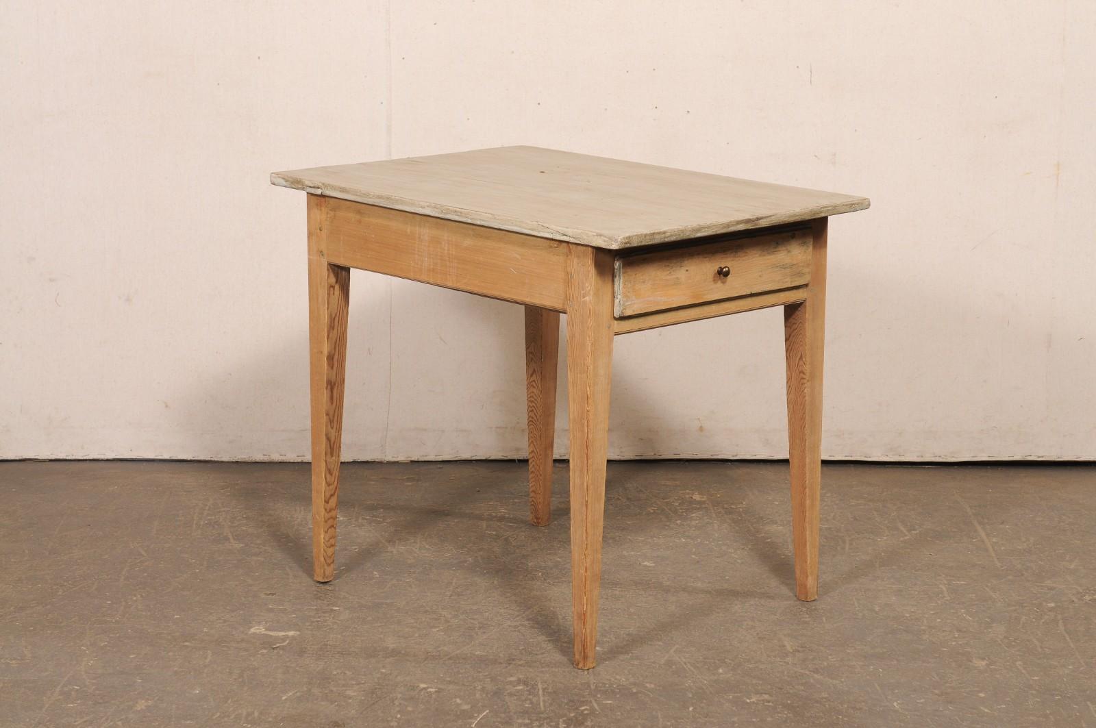 Gustavian Swedish 19th Century Rectangular Occasional Table w/Deep Drawer For Sale