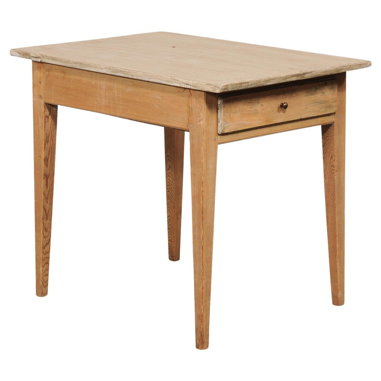 Swedish 19th Century Rectangular Occasional Table w/Deep Drawer For Sale