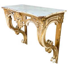 Swedish 19th Century Rococo Painted Console Table