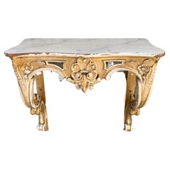 Swedish 19th Century Rococo Painted Console Table
