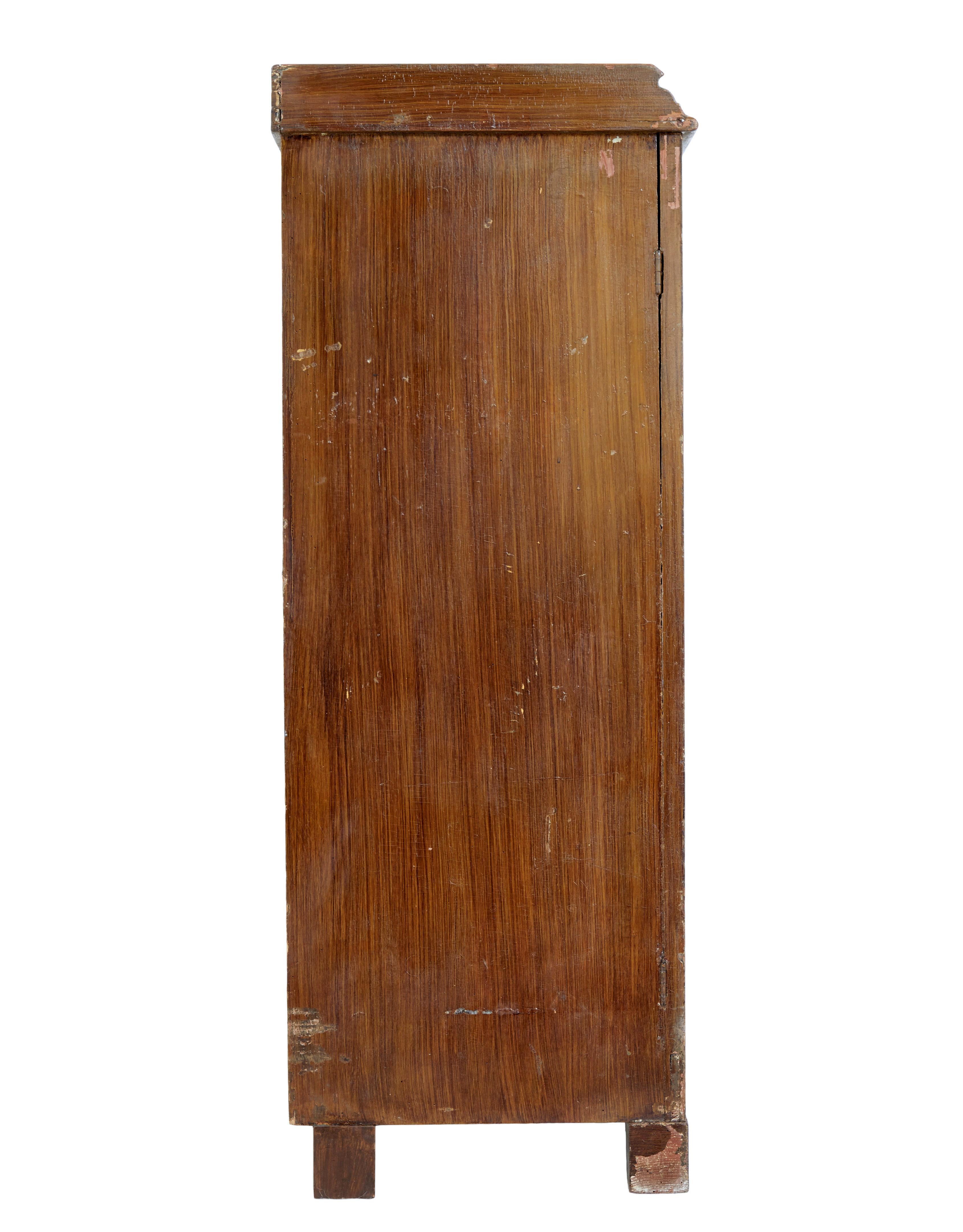 Mid-19th Century Swedish 19th Century rustic painted pine cupboard For Sale