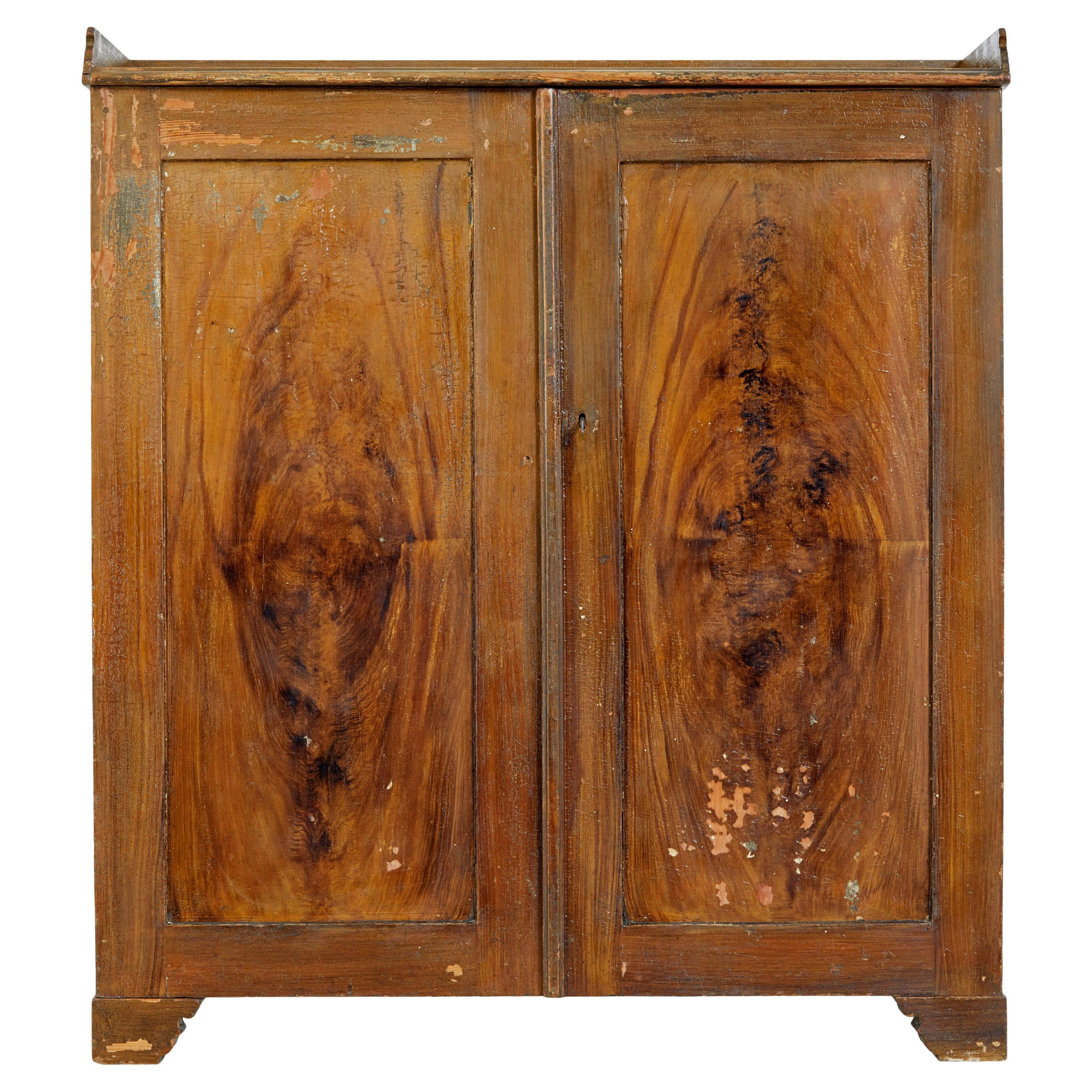 Swedish 19th century rustic painted pine cupboard