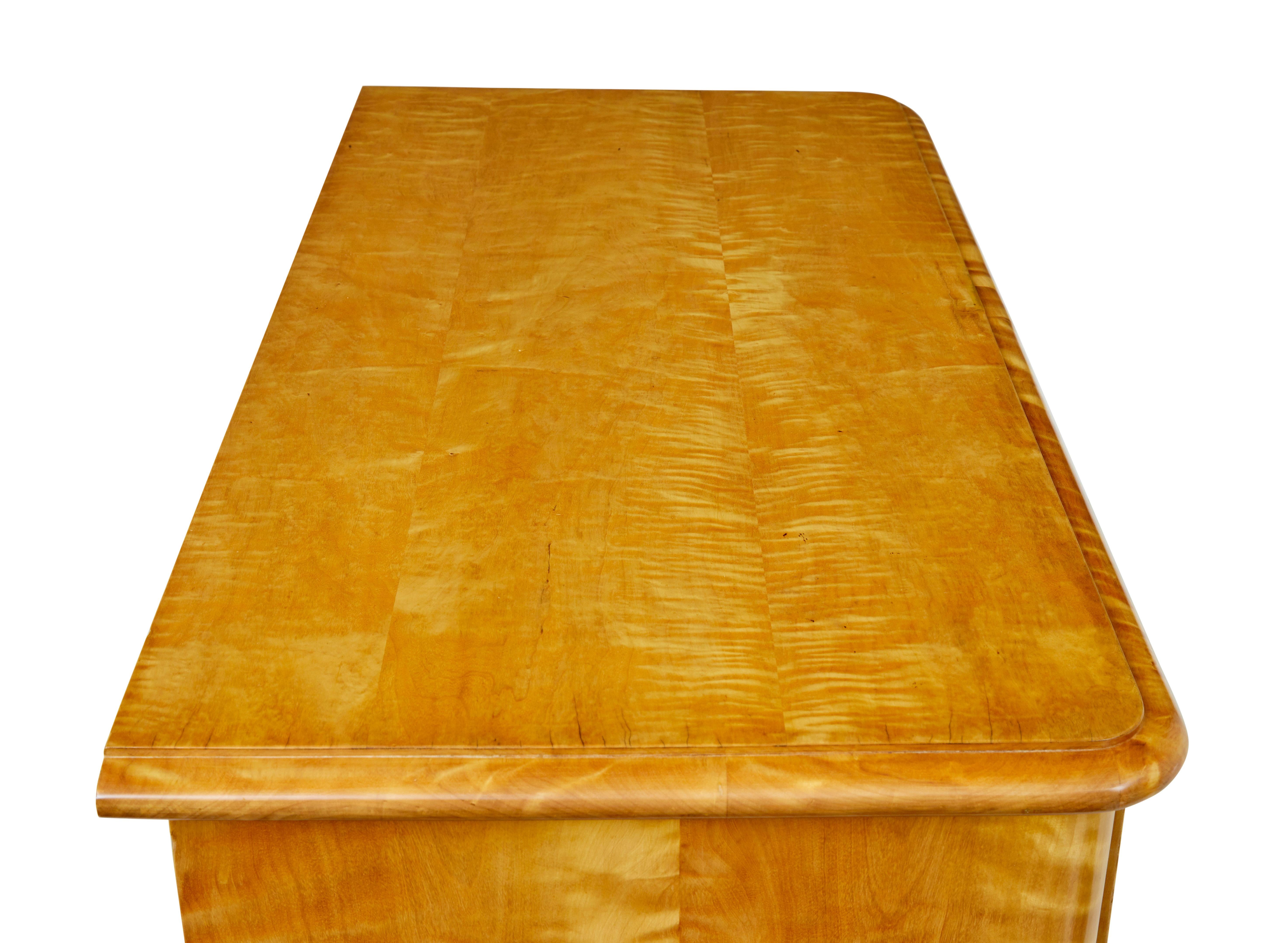 Swedish 19th century satin birch chest of drawers For Sale 2