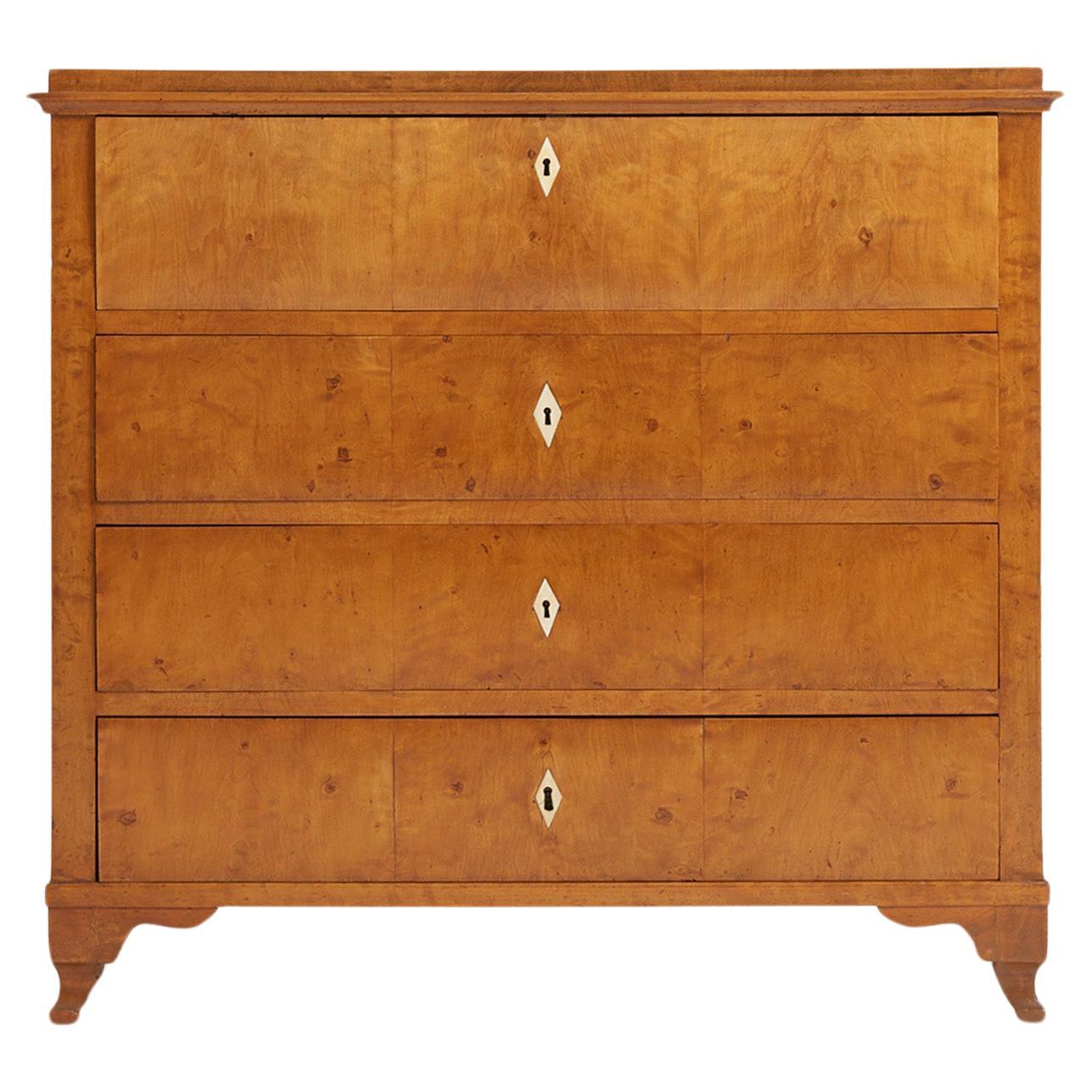 Swedish 19th Century Satin Birch Chest of Drawers