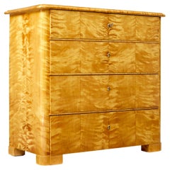 Swedish 19th century satin birch chest of drawers