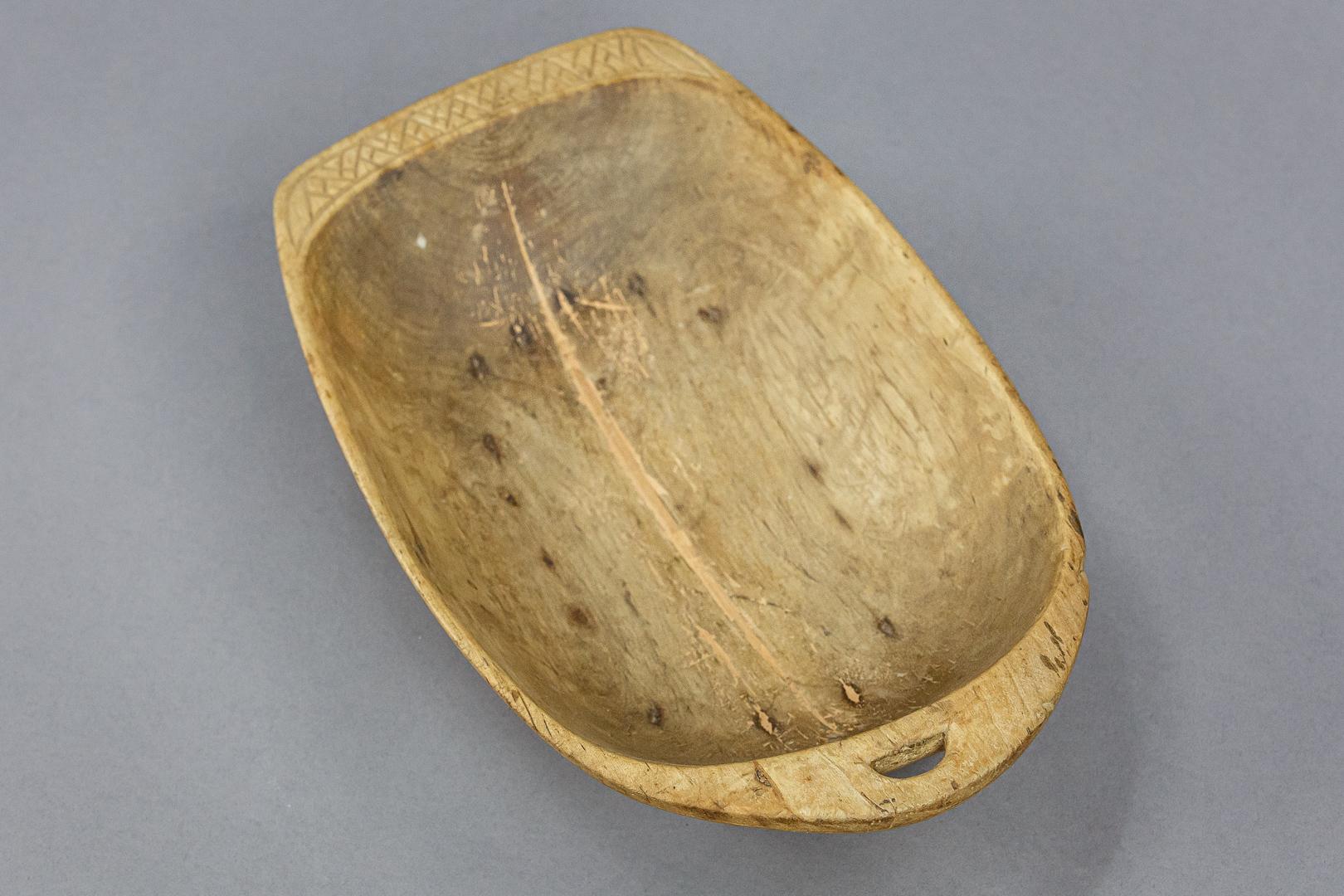 Wood Swedish 19th Century Scoop Dugout Bowl