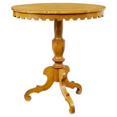 Swedish 19th century small oval birch side table