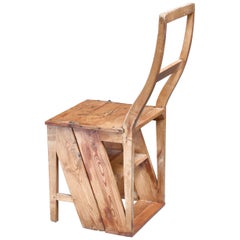 Swedish 19th Century Step Chair in Pine Used Swedish 19th Century Step Chair in Pine