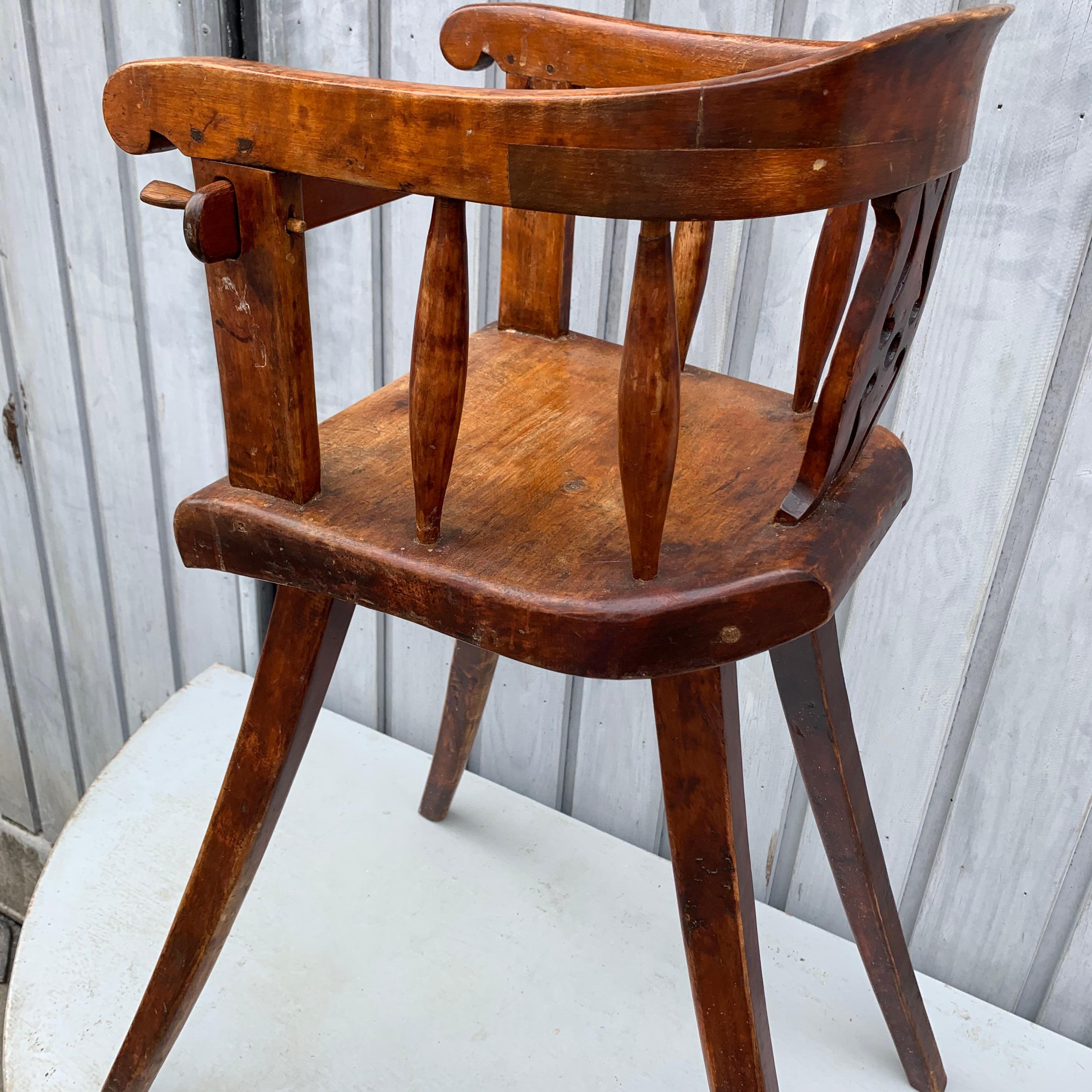 Swedish 19th Century Wooden Child's High Chair For Sale 3