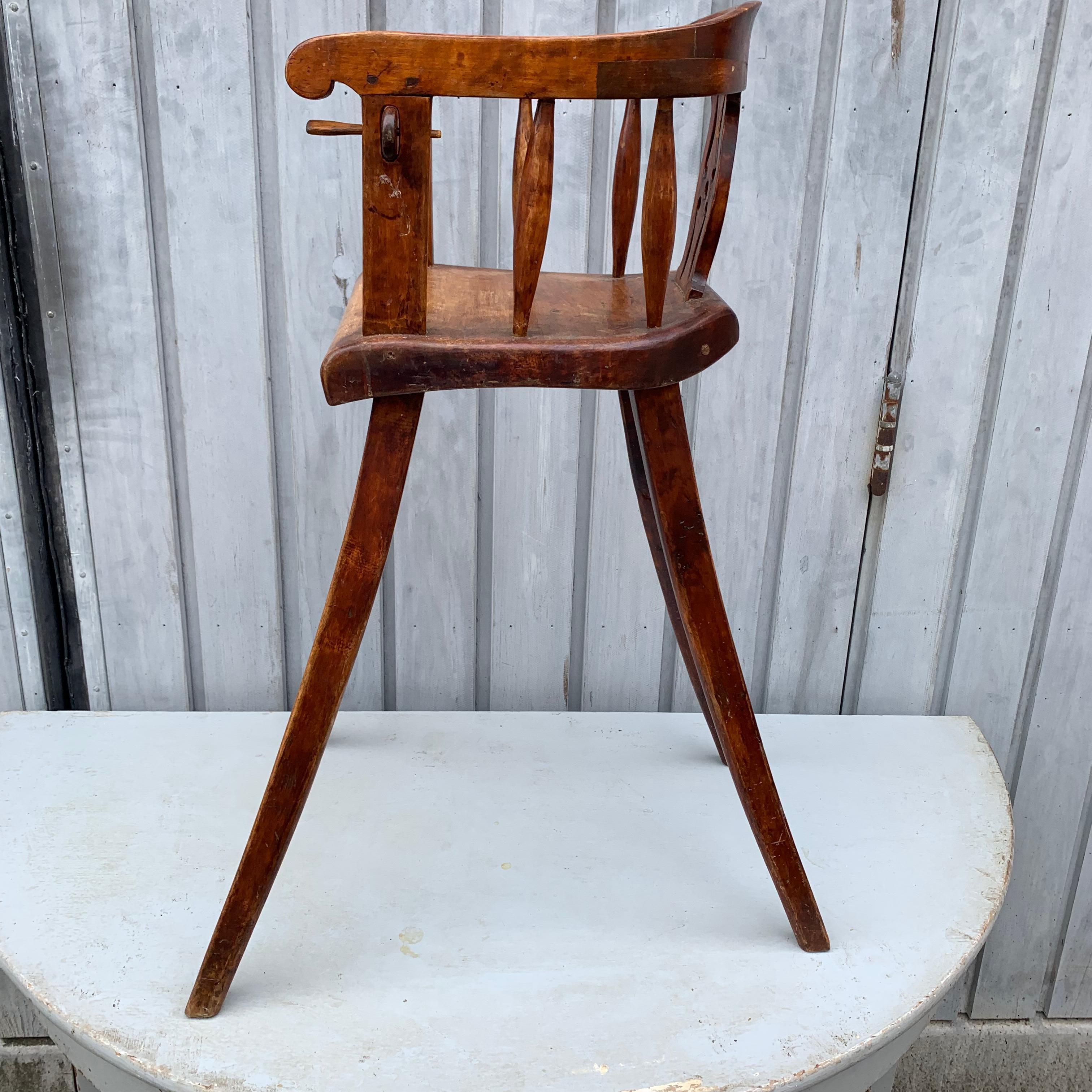 Swedish 19th Century Wooden Child's High Chair For Sale 6