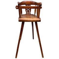 Swedish 19th Century Wooden Child's High Chair
