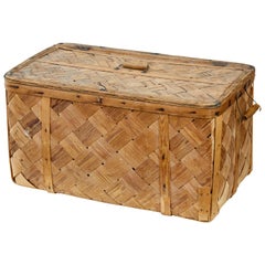 Swedish 19th century woven pine basket