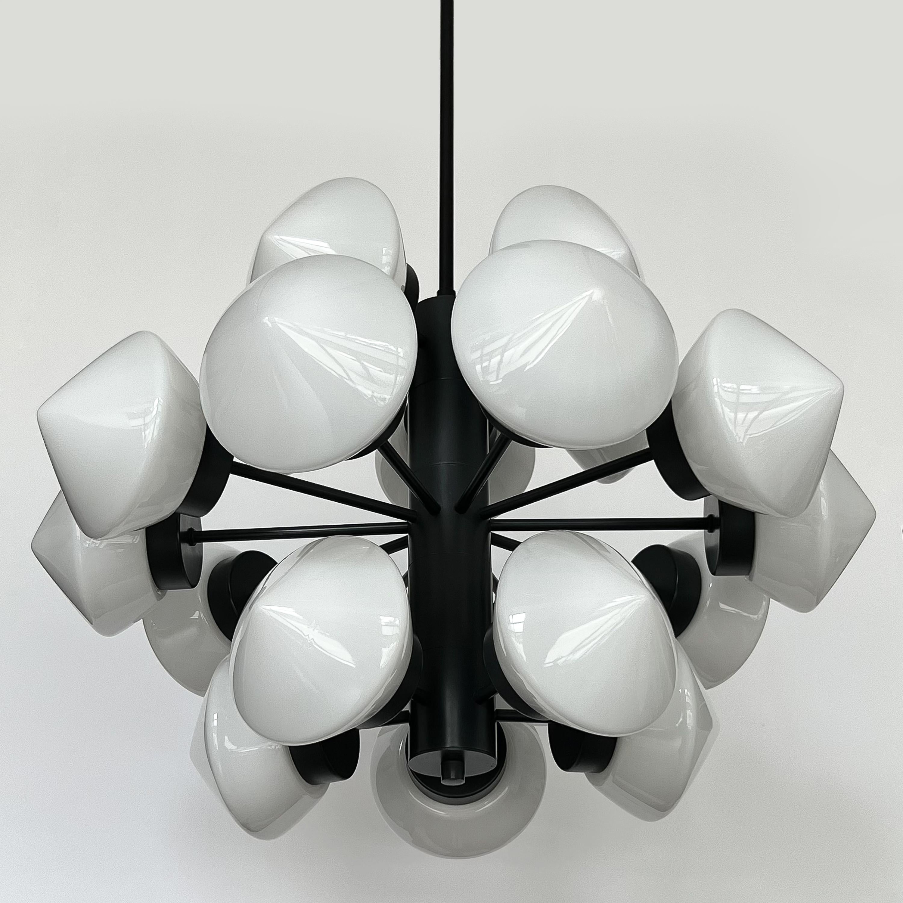 Mid-20th Century Swedish 20 Globe Chandelier by Fagerhults Belysning For Sale