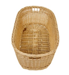 Swedish 20th century hand woven linen basket