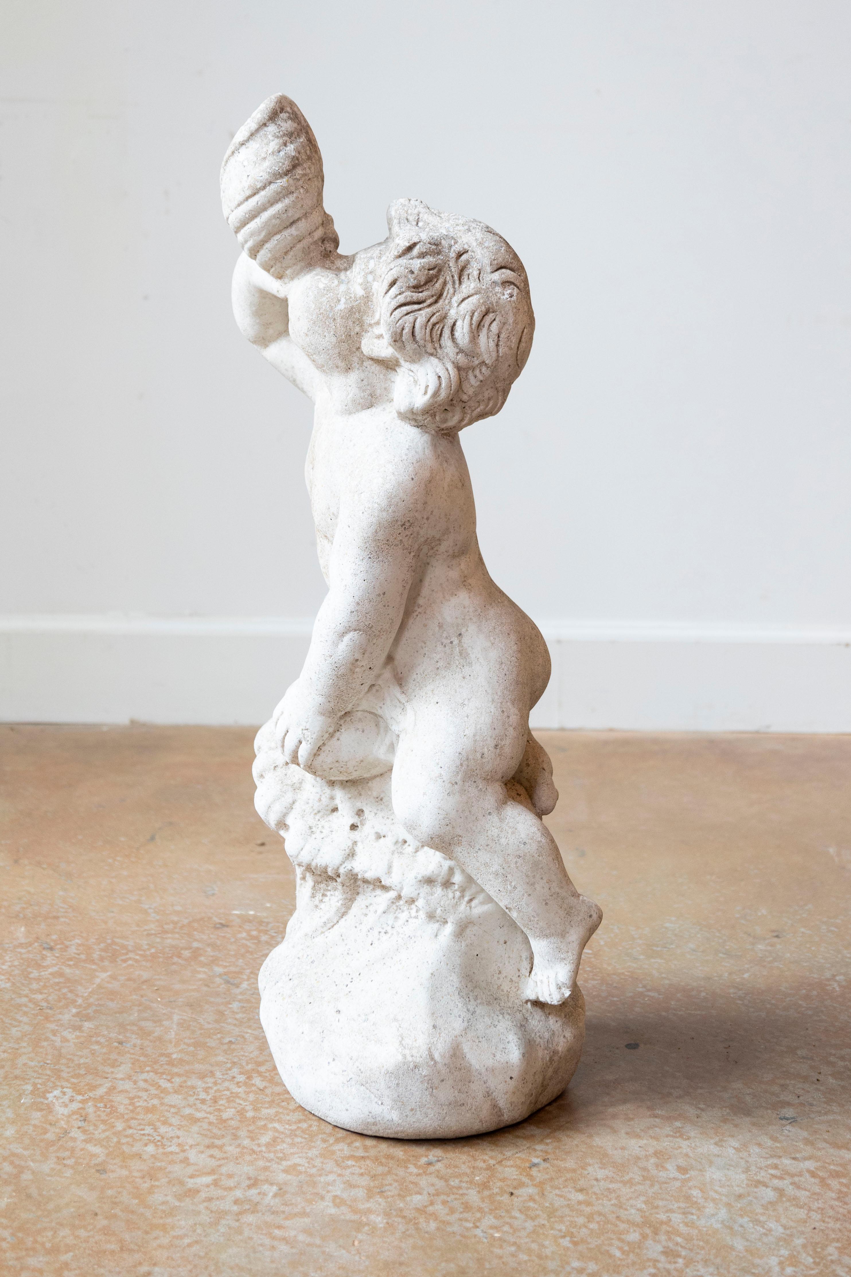 Neoclassico Statua svedese di cherubino in marmo del XX secolo in vendita