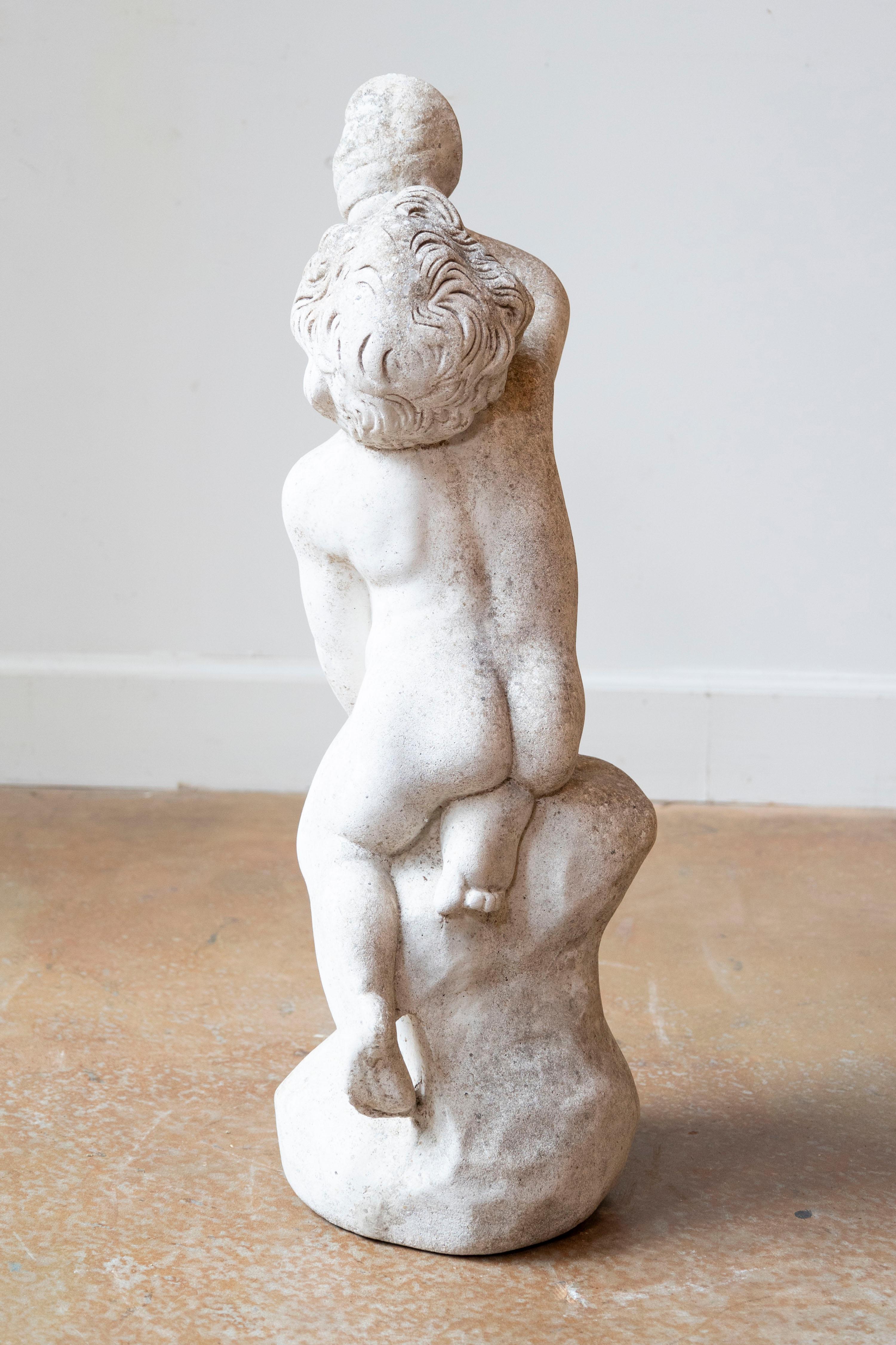 Svedese Statua svedese di cherubino in marmo del XX secolo in vendita