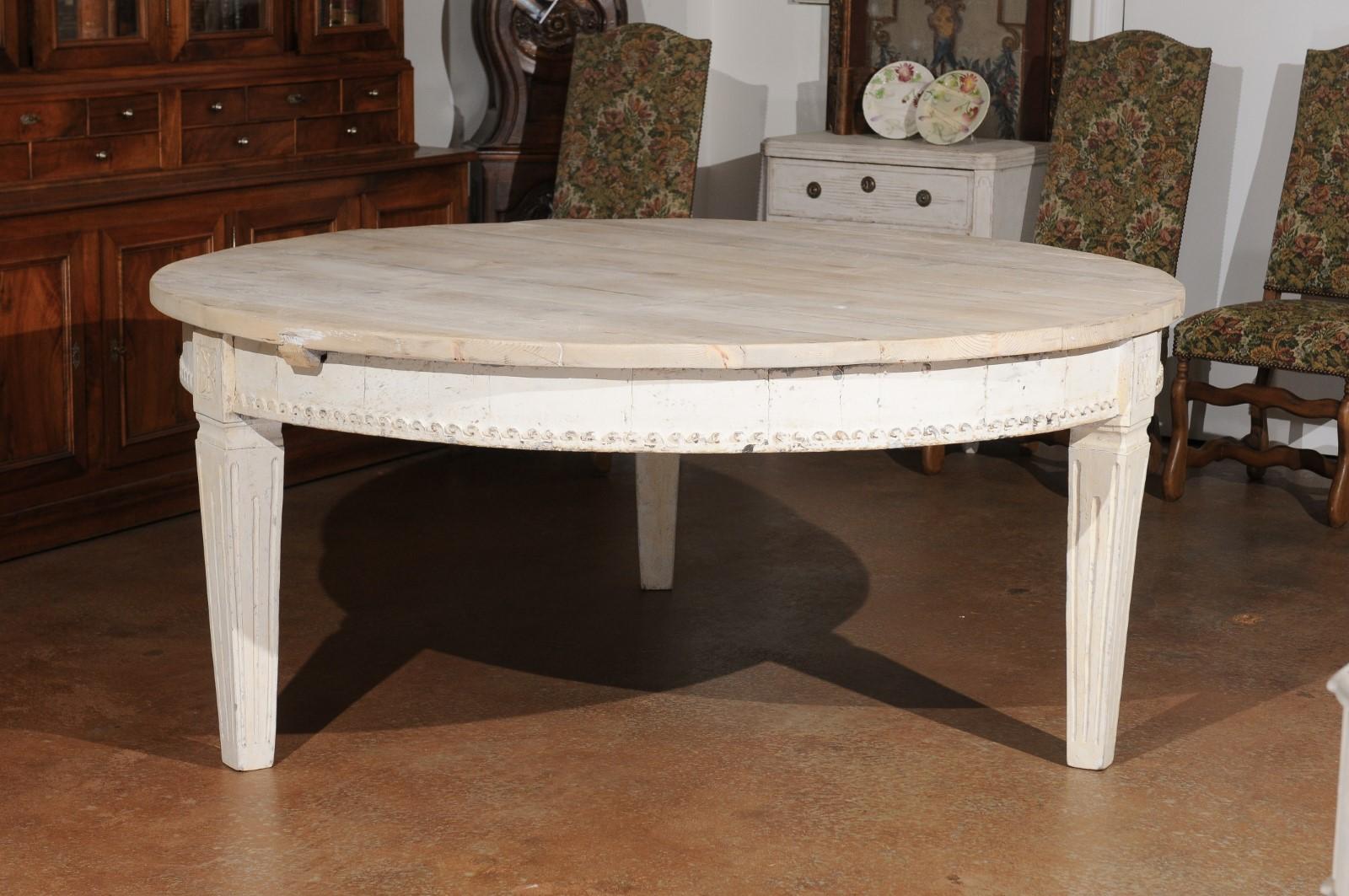 Swedish 20th Century Neoclassical Style Painted Table with Vitruvian Scroll In Good Condition In Atlanta, GA