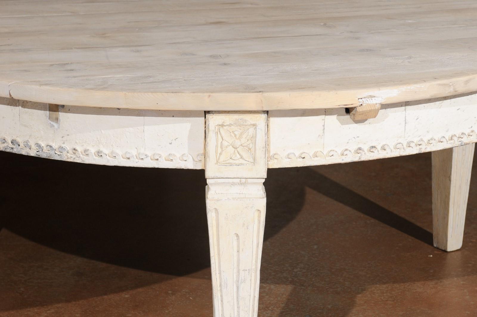 Swedish 20th Century Neoclassical Style Painted Table with Vitruvian Scroll 4