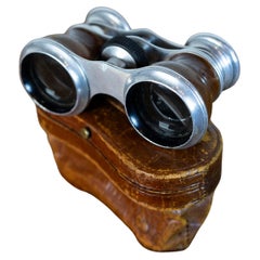 Swedish 20th Century Pair of Theater Binoculars With Leather Case