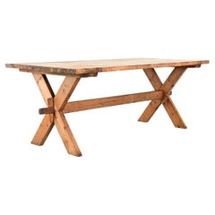 Swedish 20th Century Pine Trestle Table
