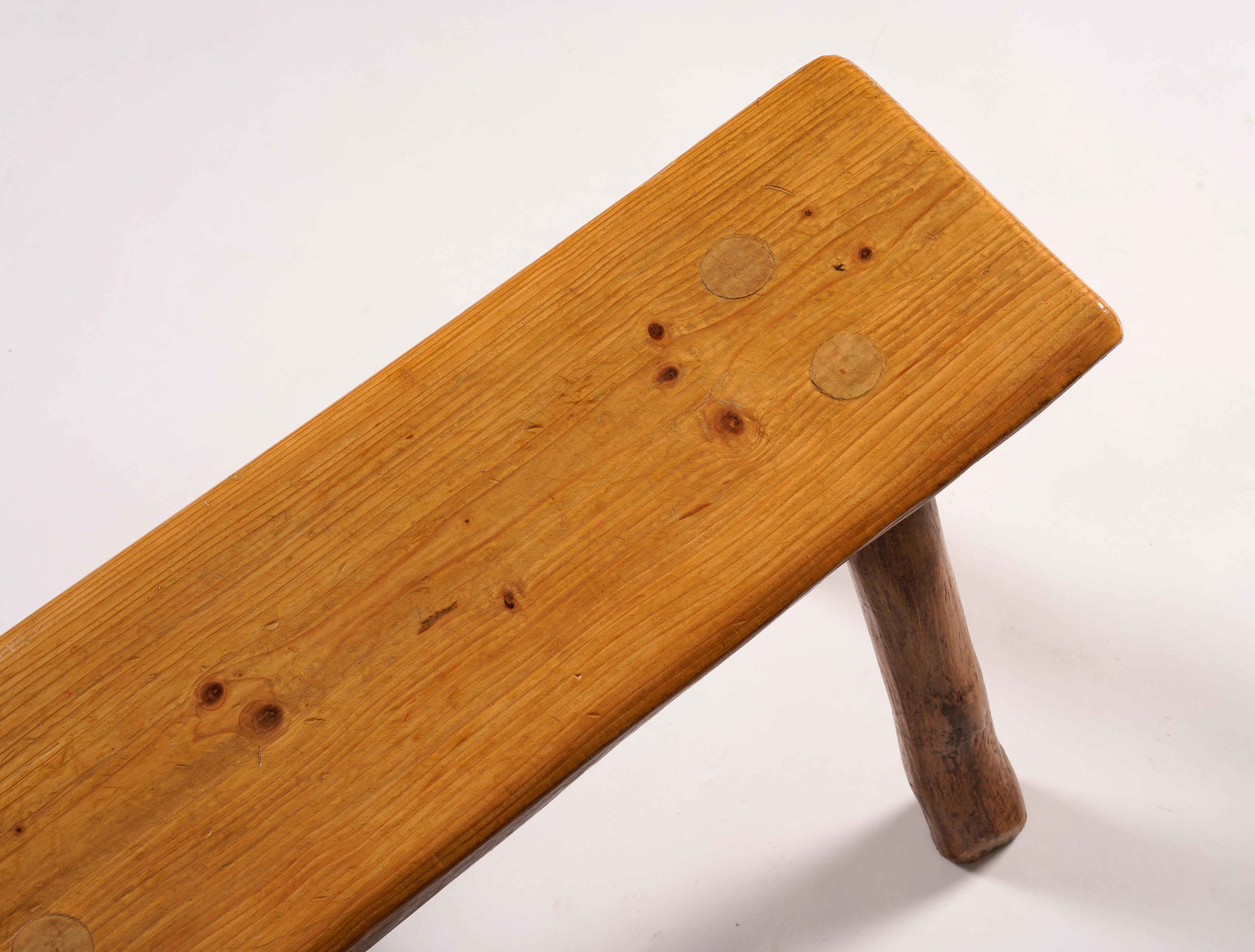 Artisanat Banc suédois du 20ème siècle en pin massif en vente