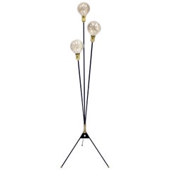 Swedish 3-Light Floor Lamp on a Tripod Base, 1950s