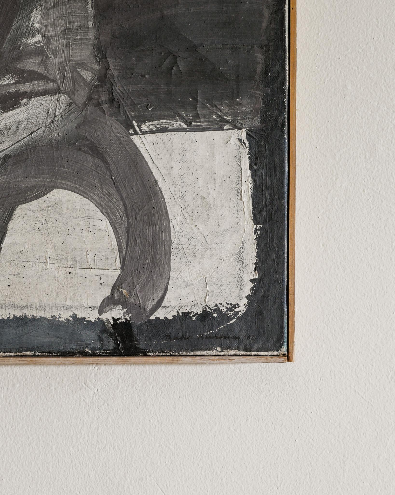 Cuadro abstracto sueco al óleo de Bertil Berntsson, Suecia Años 60 Aceitado en venta